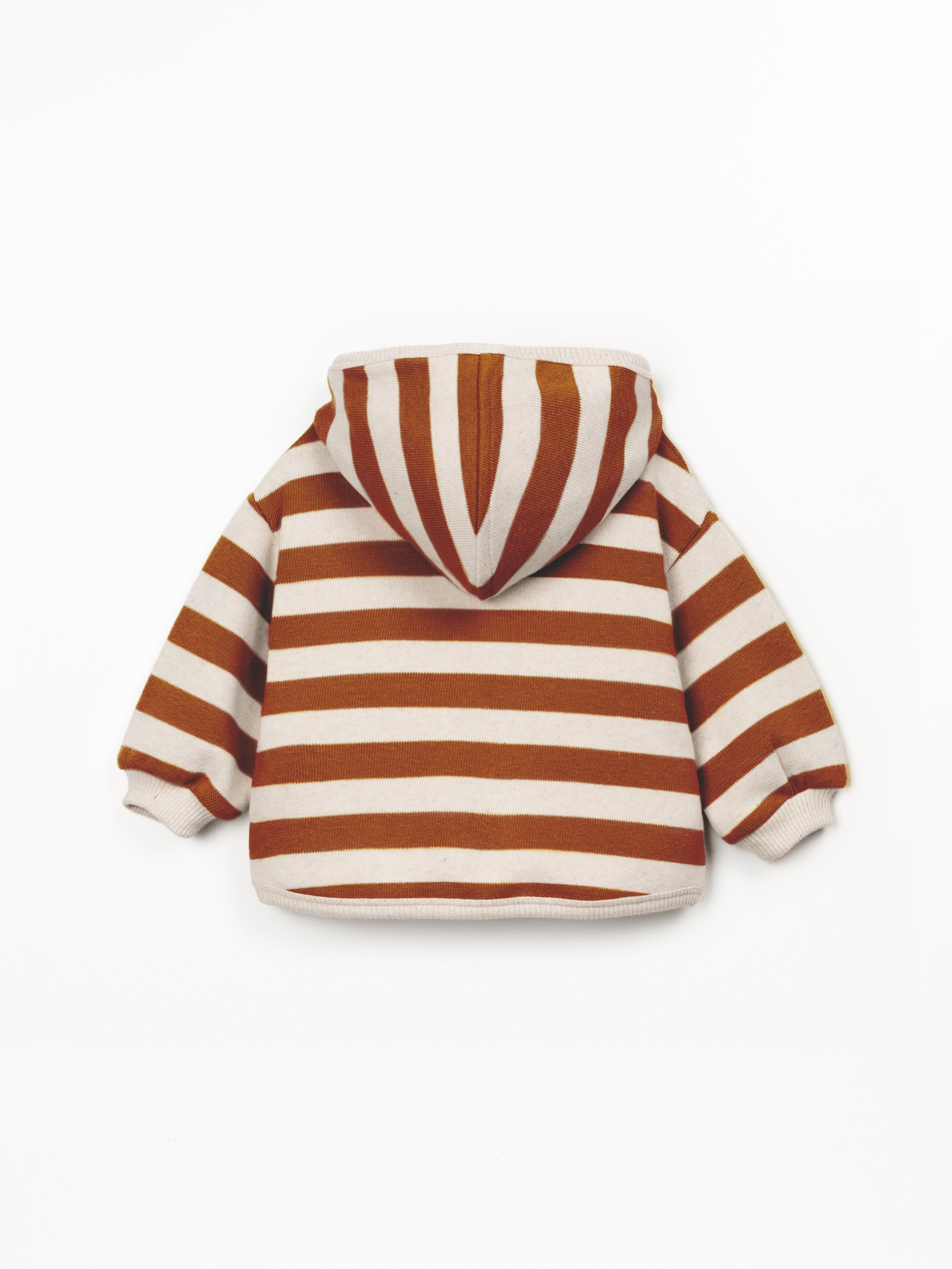Hooded jacket with striped pattern