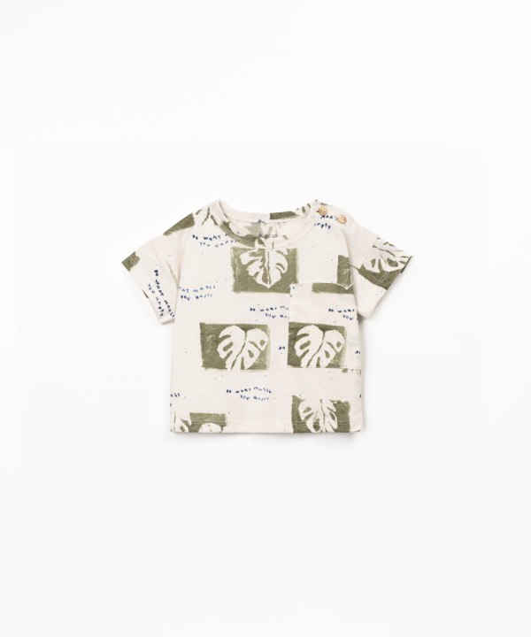 T-shirt en m�lange de fibres naturelles avec imprim�