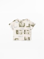 T-shirt in natural fiber blend with print