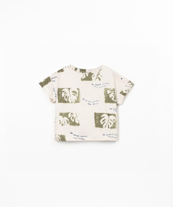 T-shirt en m�lange de fibres naturelles avec imprim�