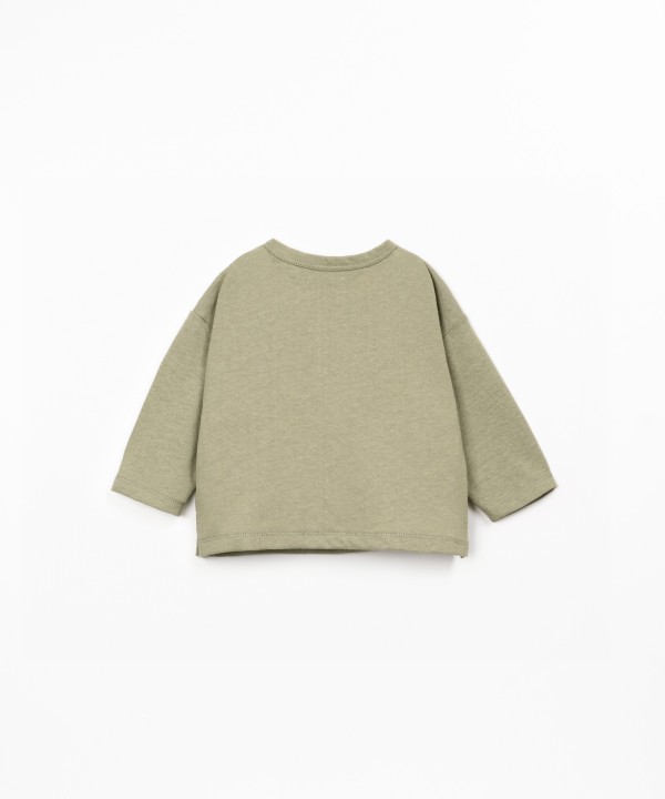 T-shirt in organic cotton and linen blend