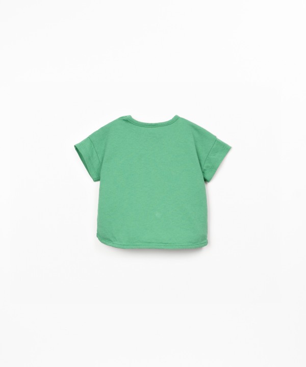 Jersey t-shirt in blend of organic cotton and recycled cotton