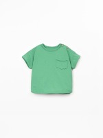 Jersey t-shirt in blend of organic cotton and recycled cotton