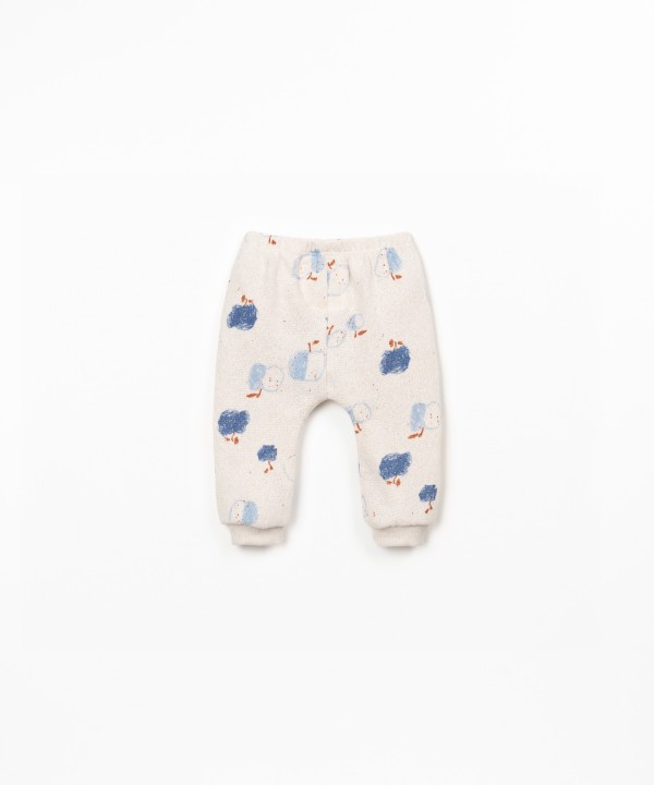 Pantalon en maille avec imprimé de pommes