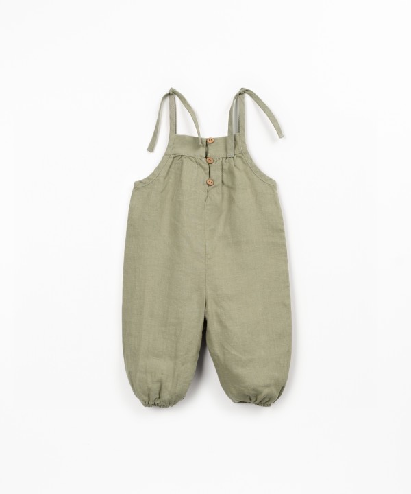 Combinaison en lin avec bretelles