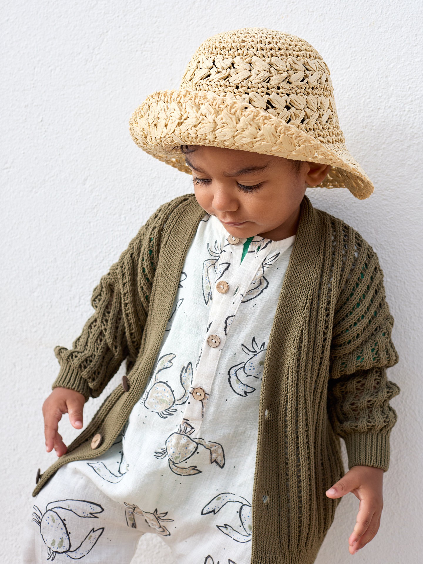 Cardigan in misto cotone e fibre riciclate