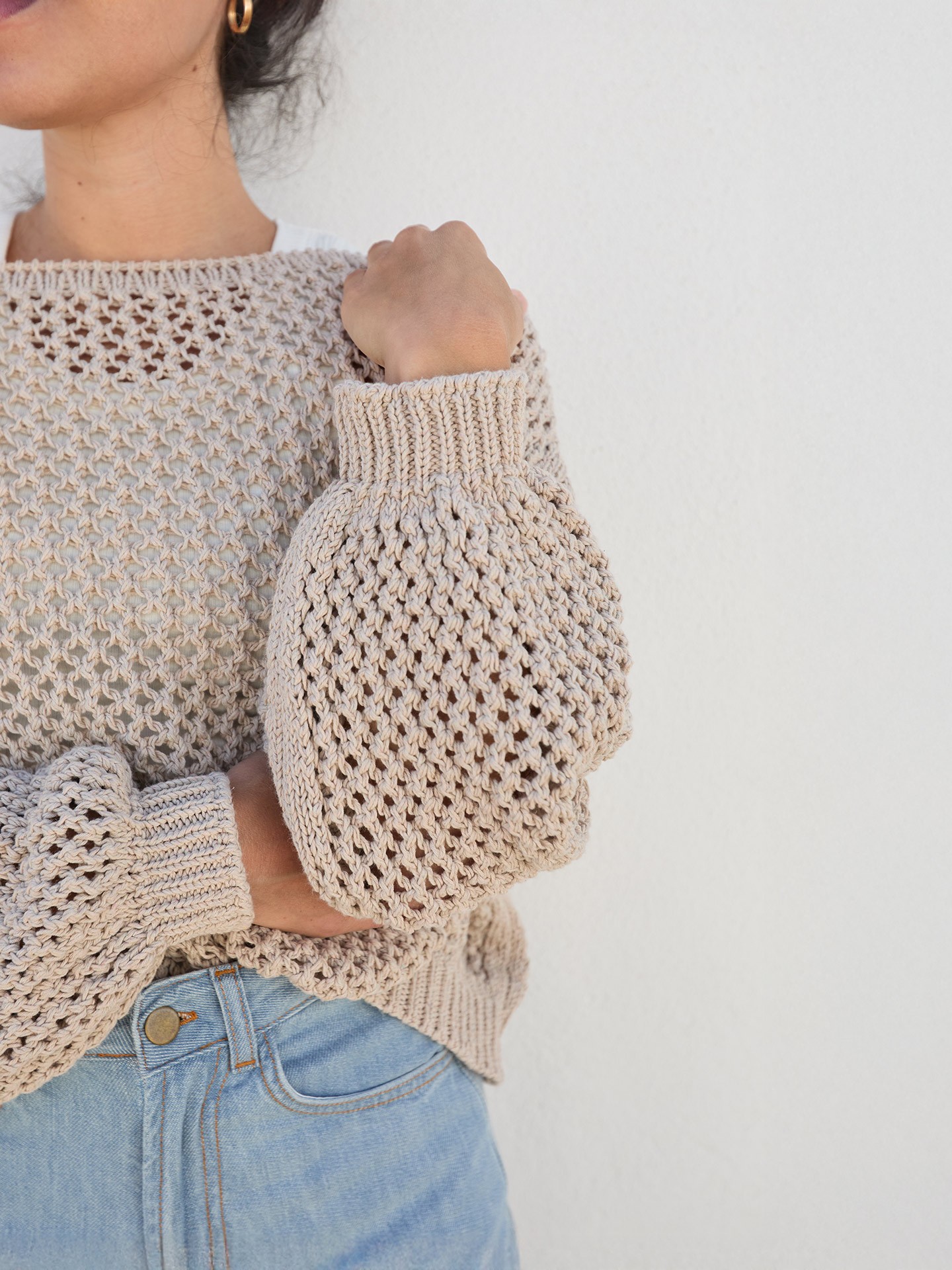 Camisola tricot em algodão e algodão reciclado