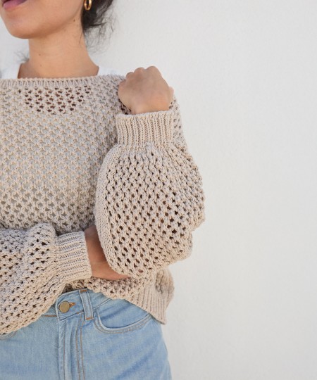 Camisola tricot em algod�o e algod�o reciclado