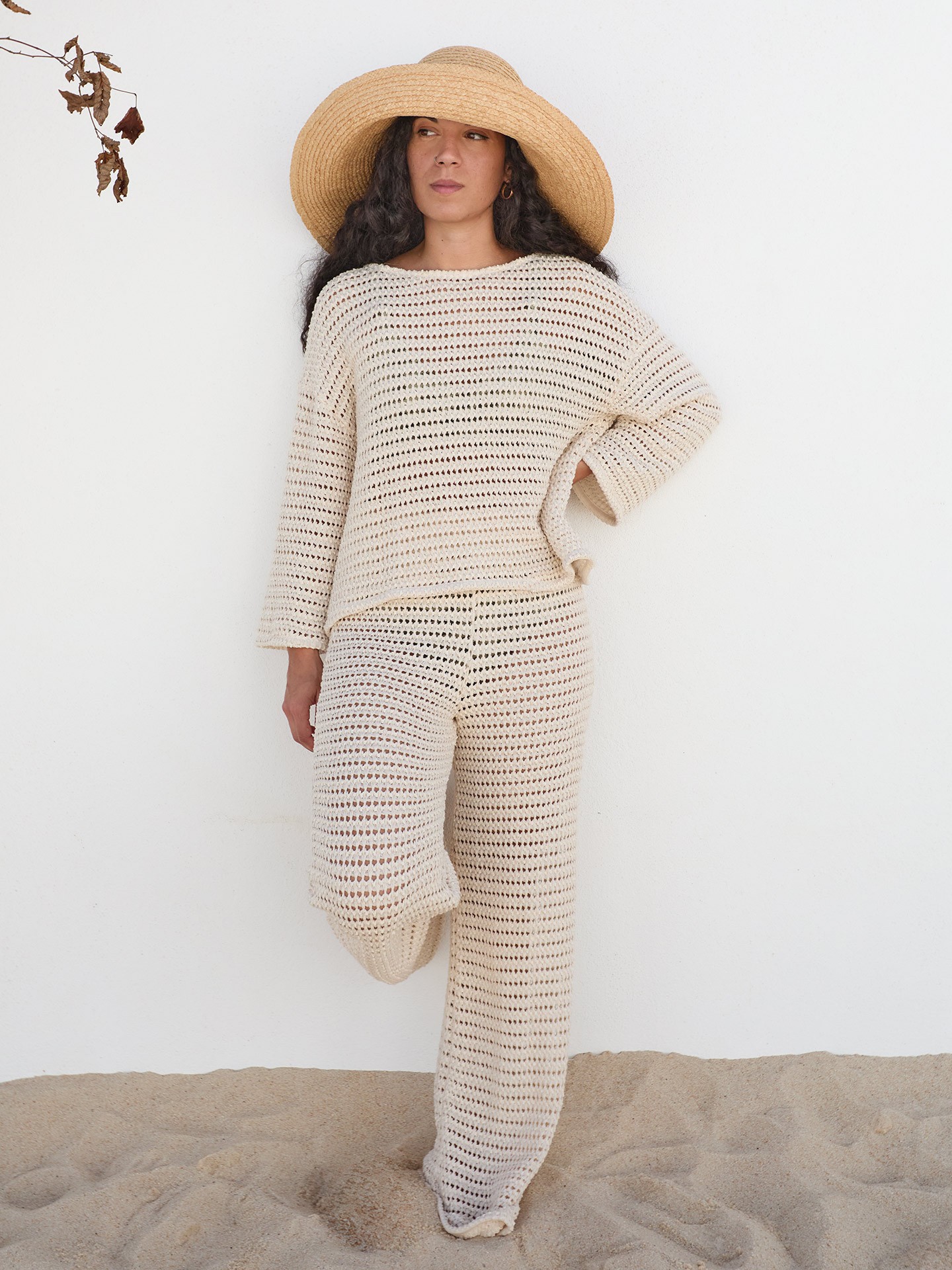 Camisola de malha com algodão reciclado