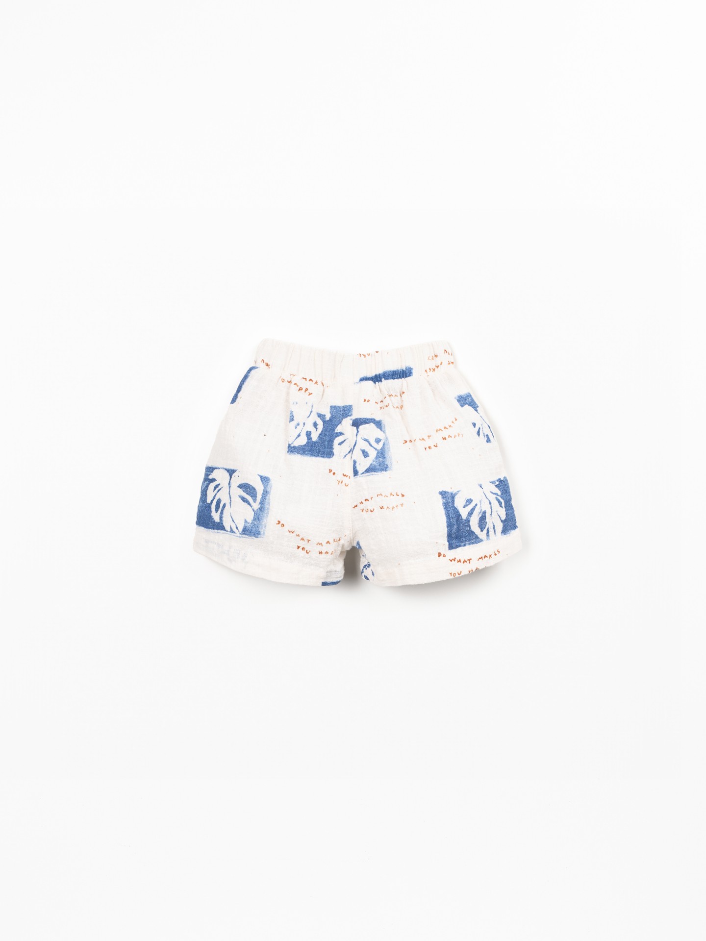 Pantalones cortos de tela con estampado de monsteras