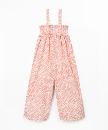 Long jumpsuit with zebra print