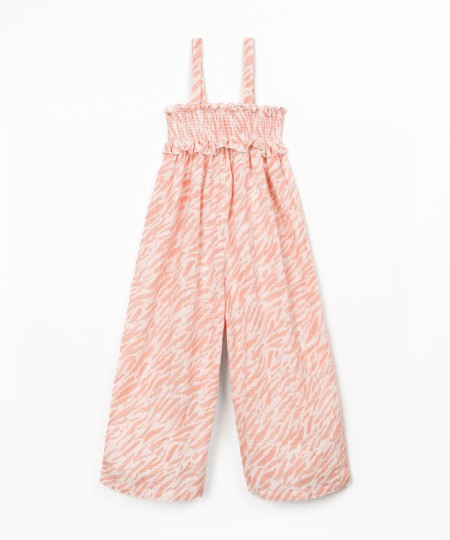 Long jumpsuit with zebra print