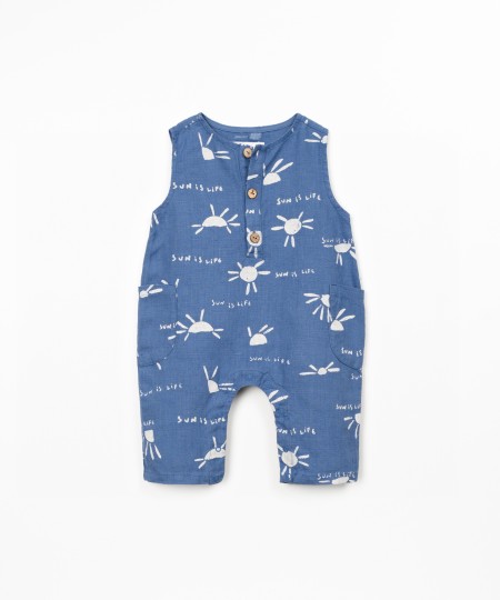 Linen jumpsuit with print