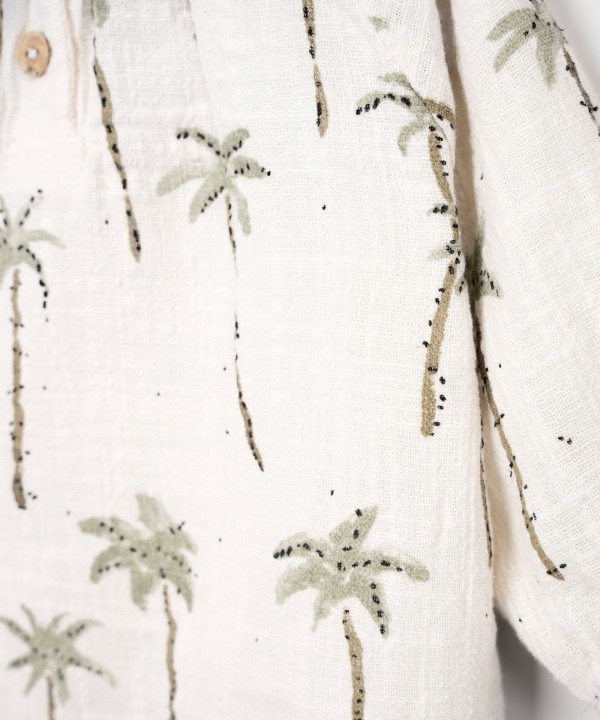 Blouse en tissu avec imprim� de palmiers