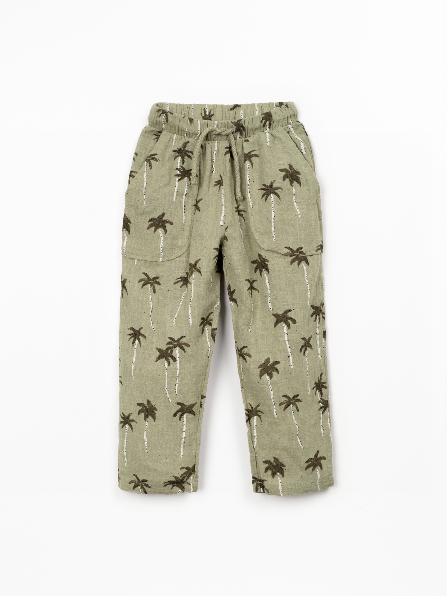 Pantalon en tissu de coton biologique imprim?