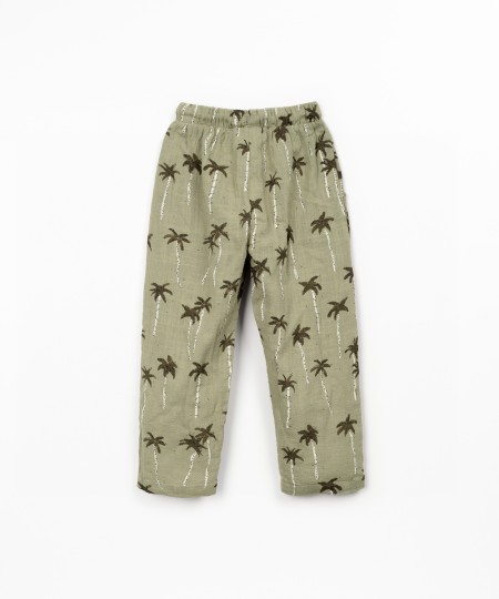 Pantalon en tissu de coton biologique imprim?