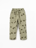 Pantalon en tissu de coton biologique imprim?