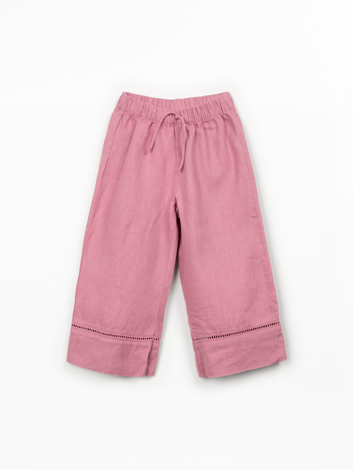 Pantalon en lin avec ceinture élastique