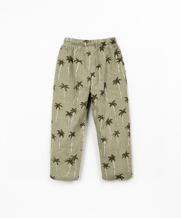 Pantalon en tissu de coton biologique imprim?