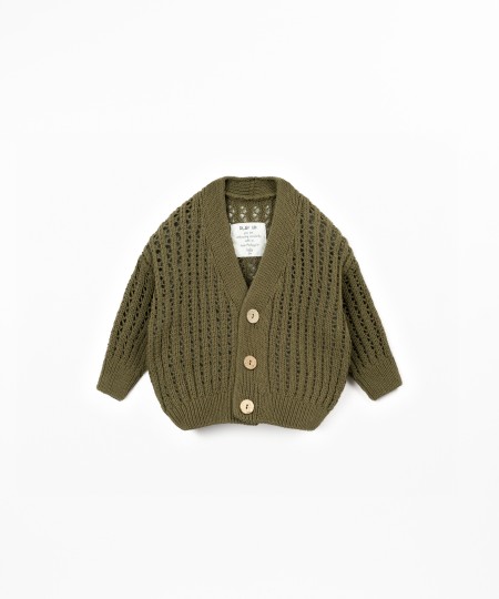 Cardigan en maille en mélange de coton et fibres recyclées