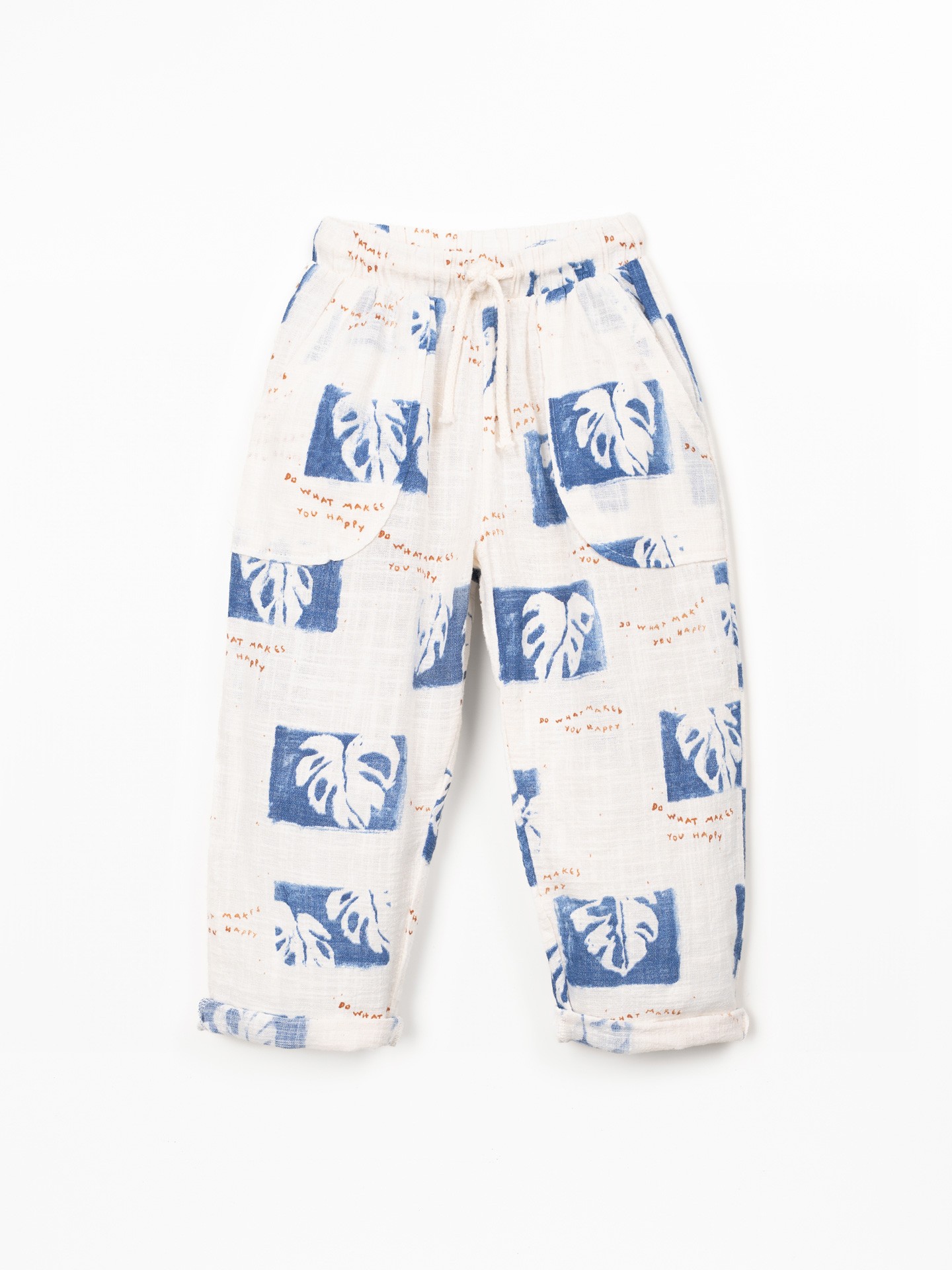 Pantalon en tissu de coton biologique avec imprim?