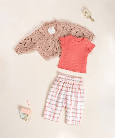 Pantalon à motif à carreaux