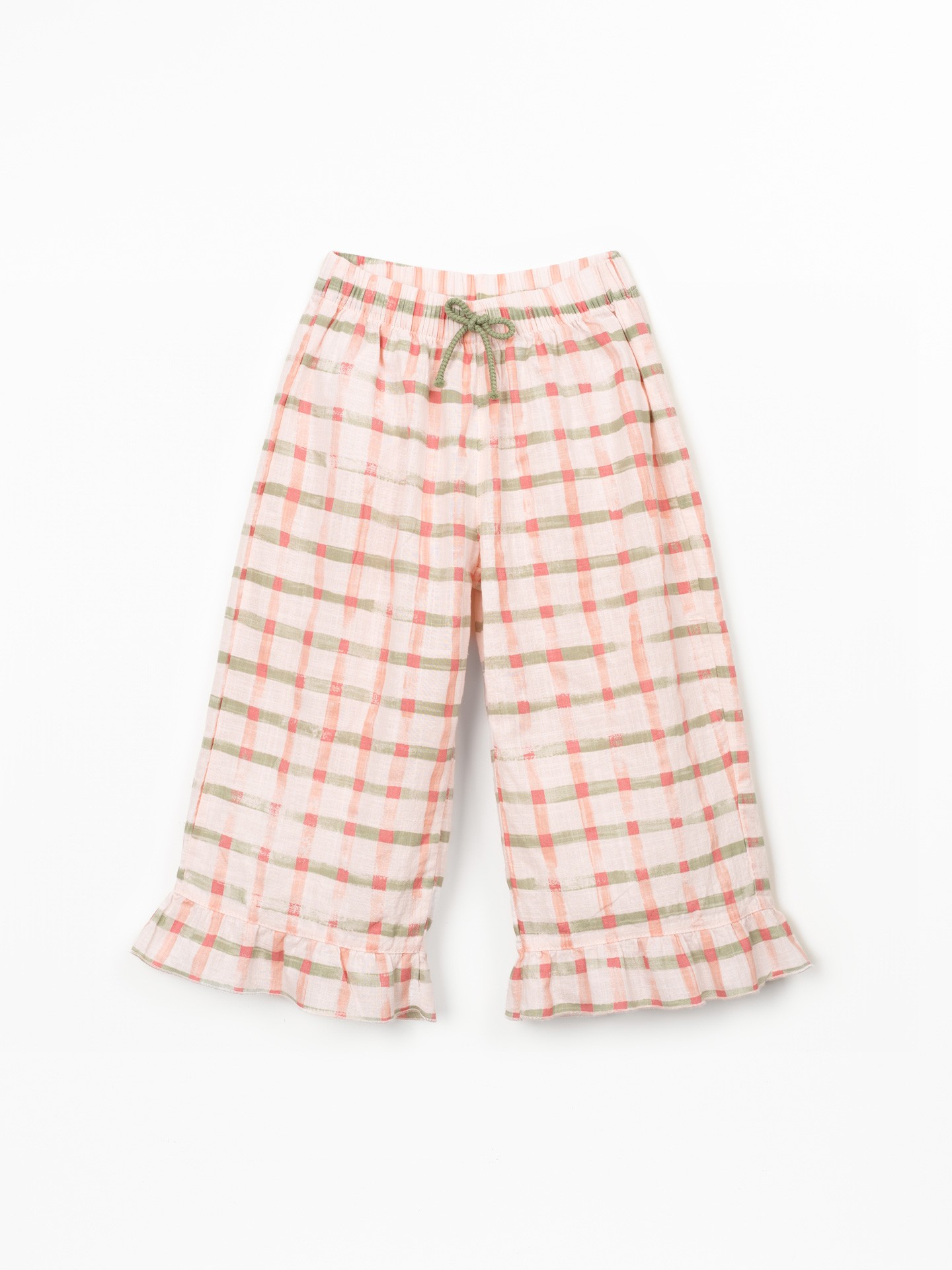 Pantalon en tissu avec imprimé à carreaux