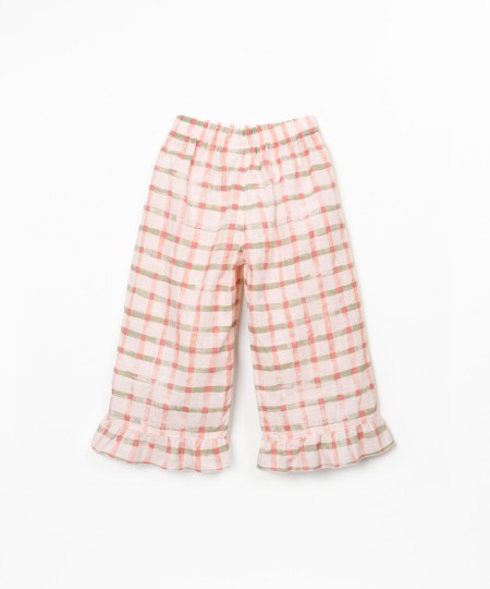 Pantalon en tissu avec imprimé à carreaux