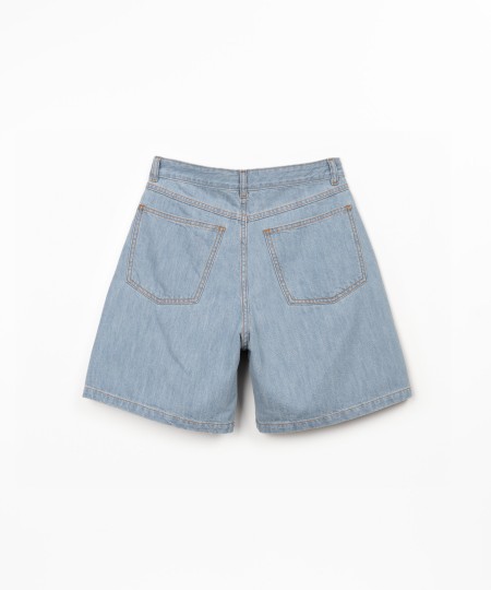 Cotton denim shorts