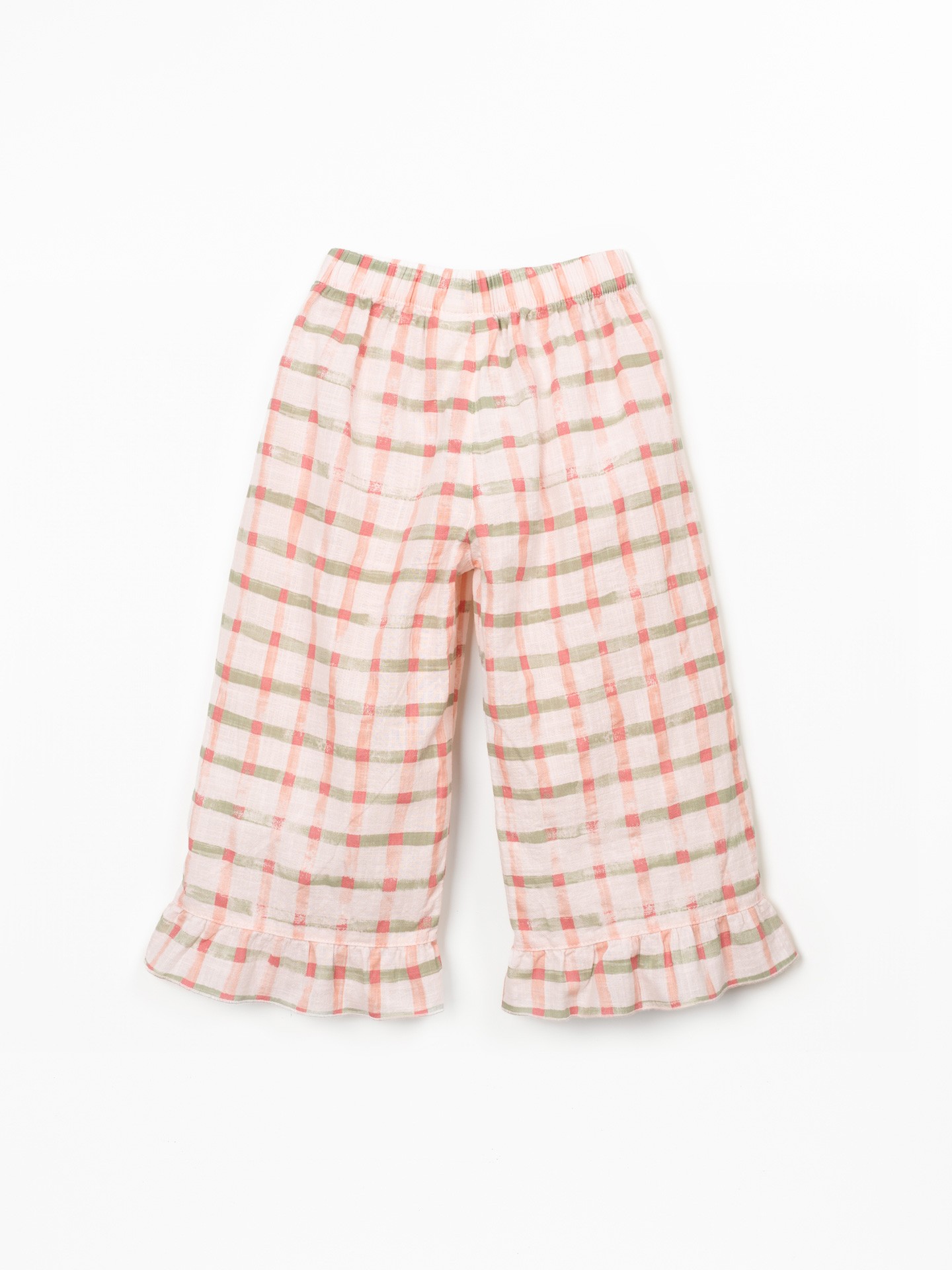 Pantalon en tissu avec imprimé à carreaux