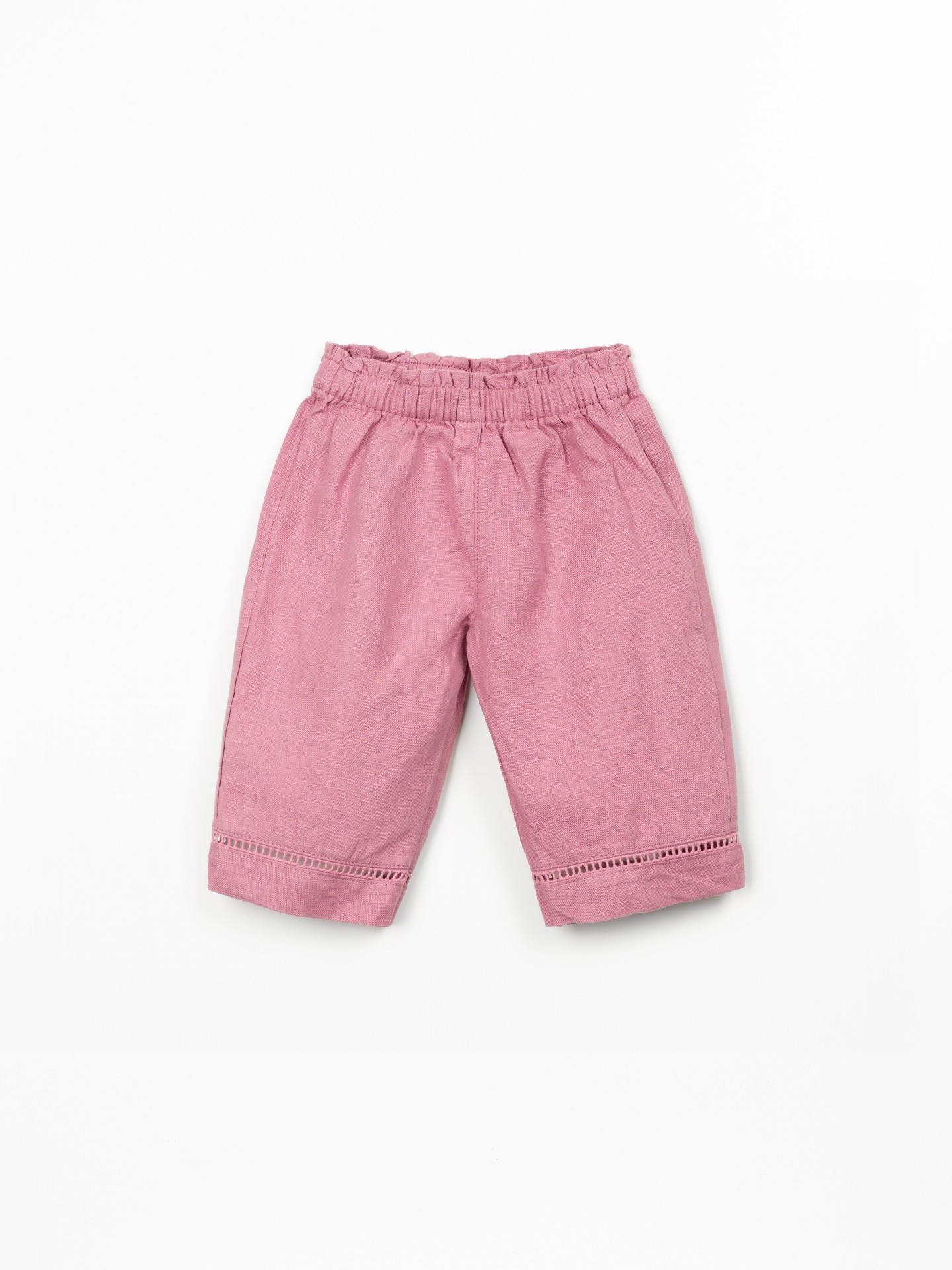 Pantalon en lin avec ceinture élastique