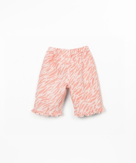 Trousers with print and elasticated waist