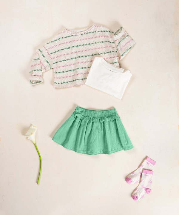 Jupe-short en tissu de coton biologique