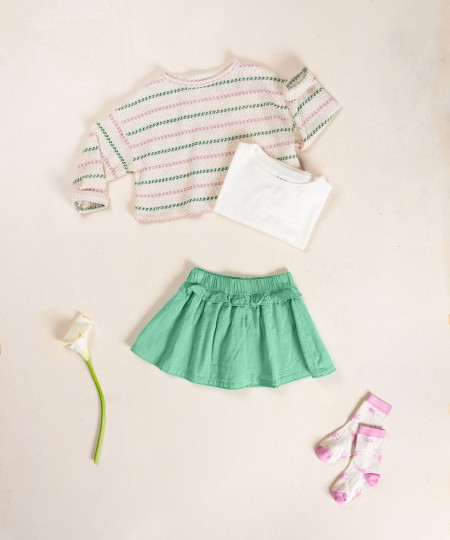 Jupe-short en tissu de coton biologique