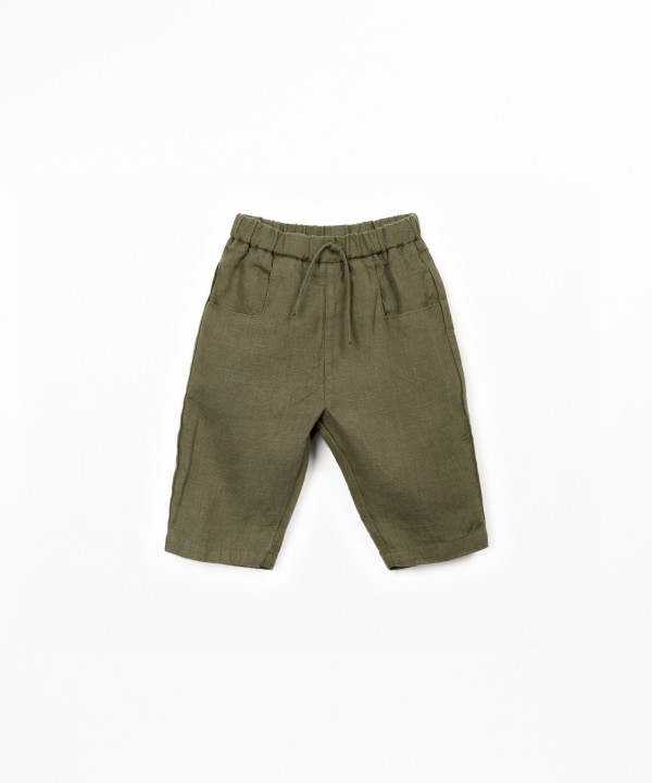 Pantaloni in tessuto di lino