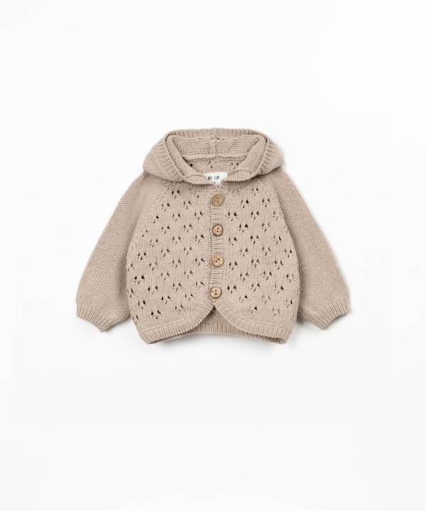 Veste en maille avec capuche