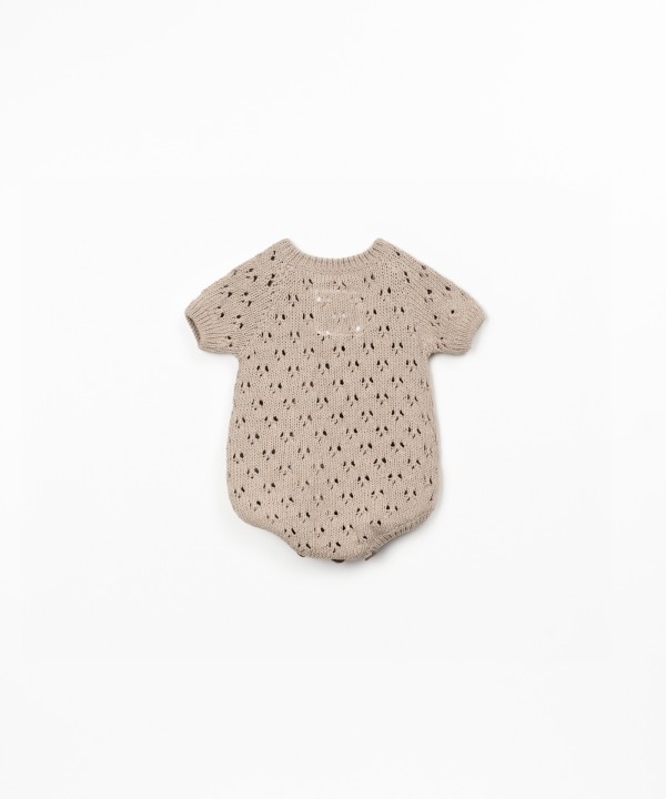 Macac�o tricot em mistura de algod�o e algod�o reciclado