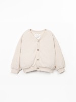 Cardigan in cotton and recycled fiber blend