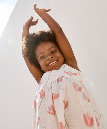 Robe avec imprimé de tulipes