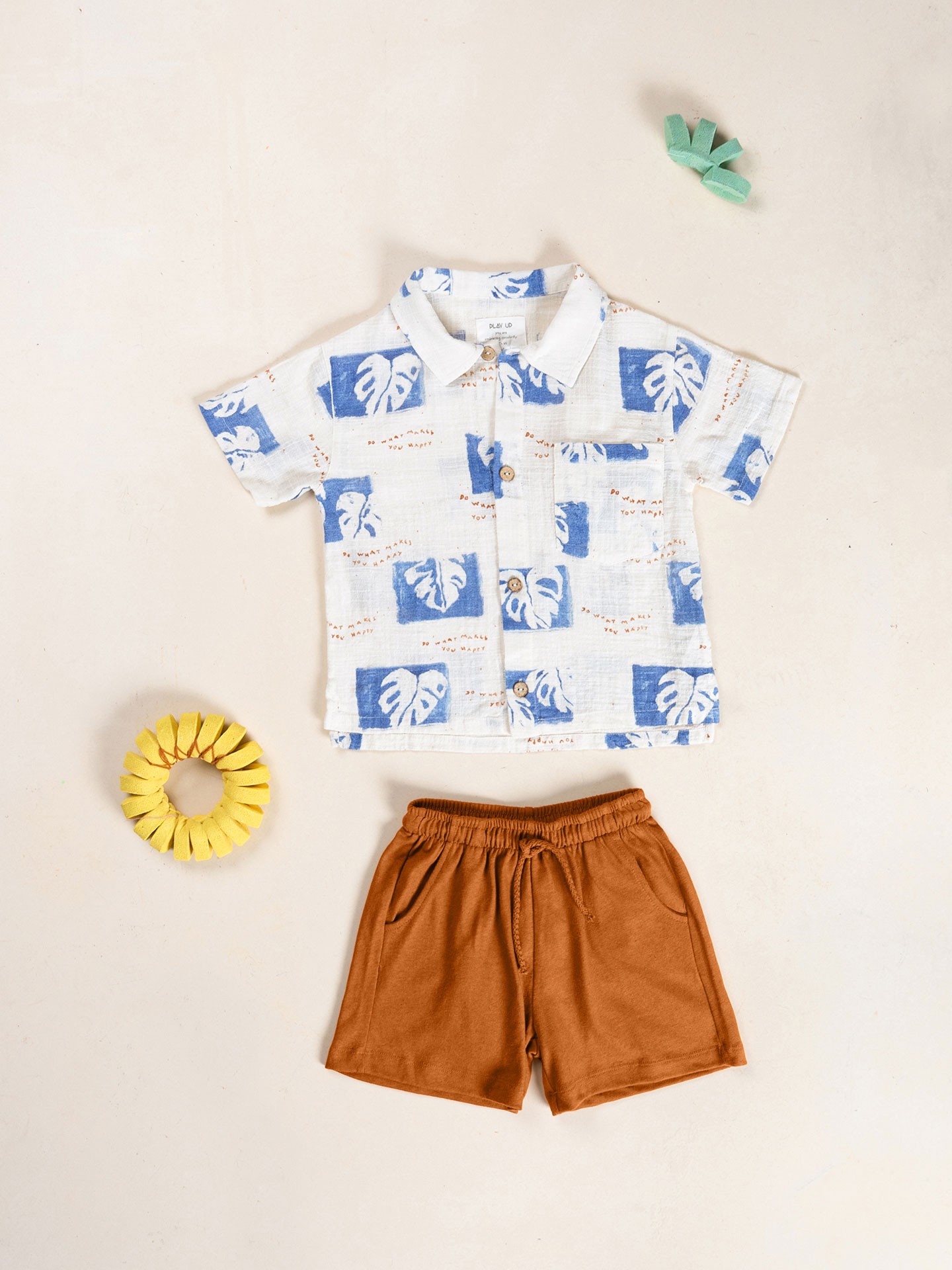 Short en maille avec lin