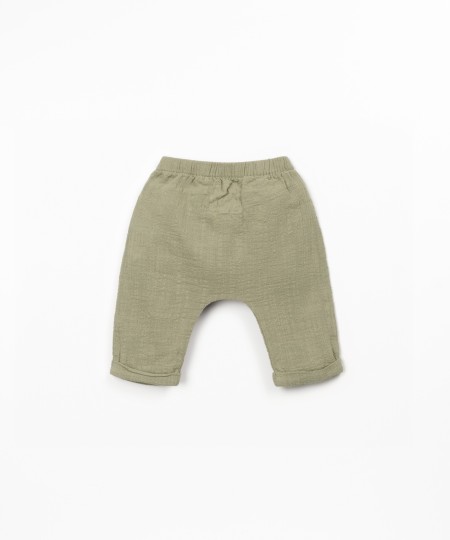 Calça de tecido em algodão orgânico