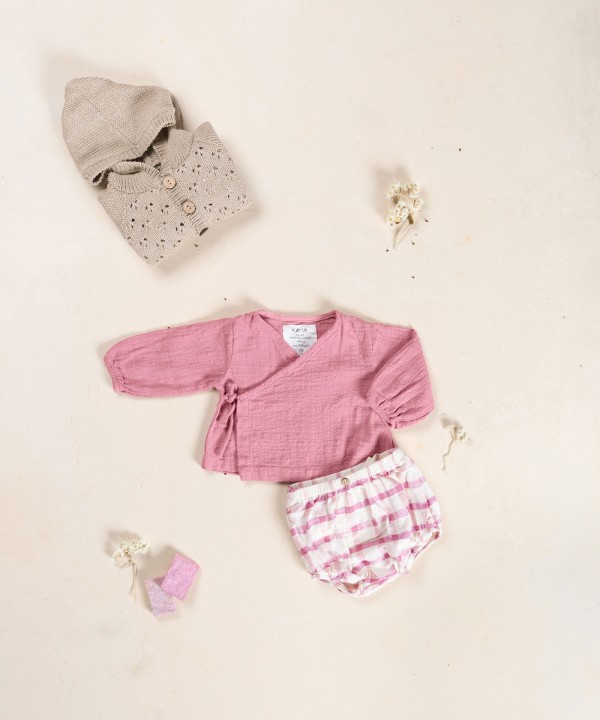 Short en tissu de coton biologique avec imprim?