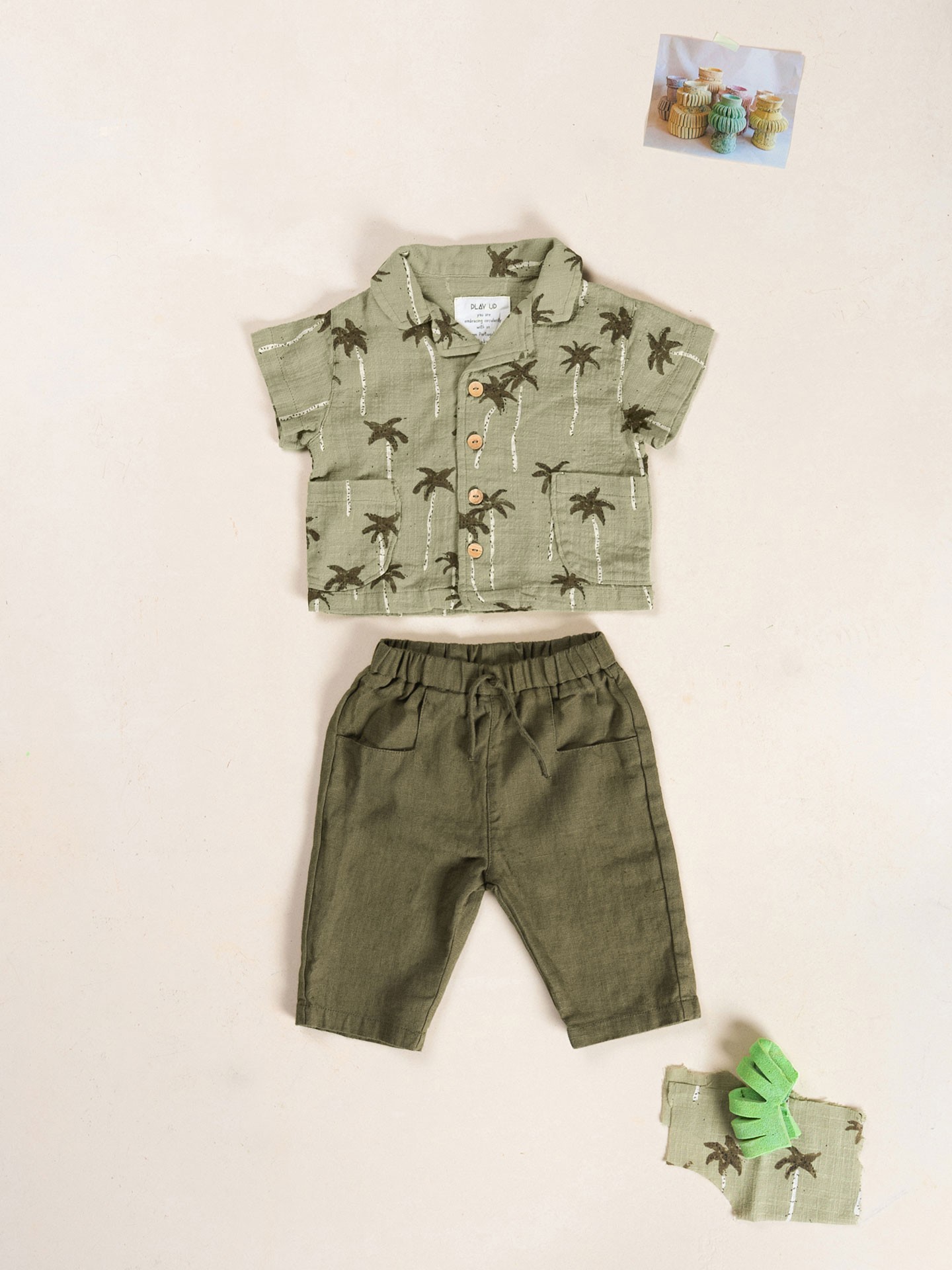 Chemise en coton biologique avec imprimé palmiers