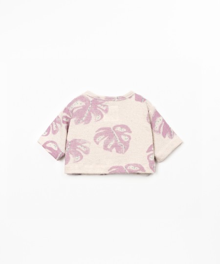 Camisola com estampado de monsteras