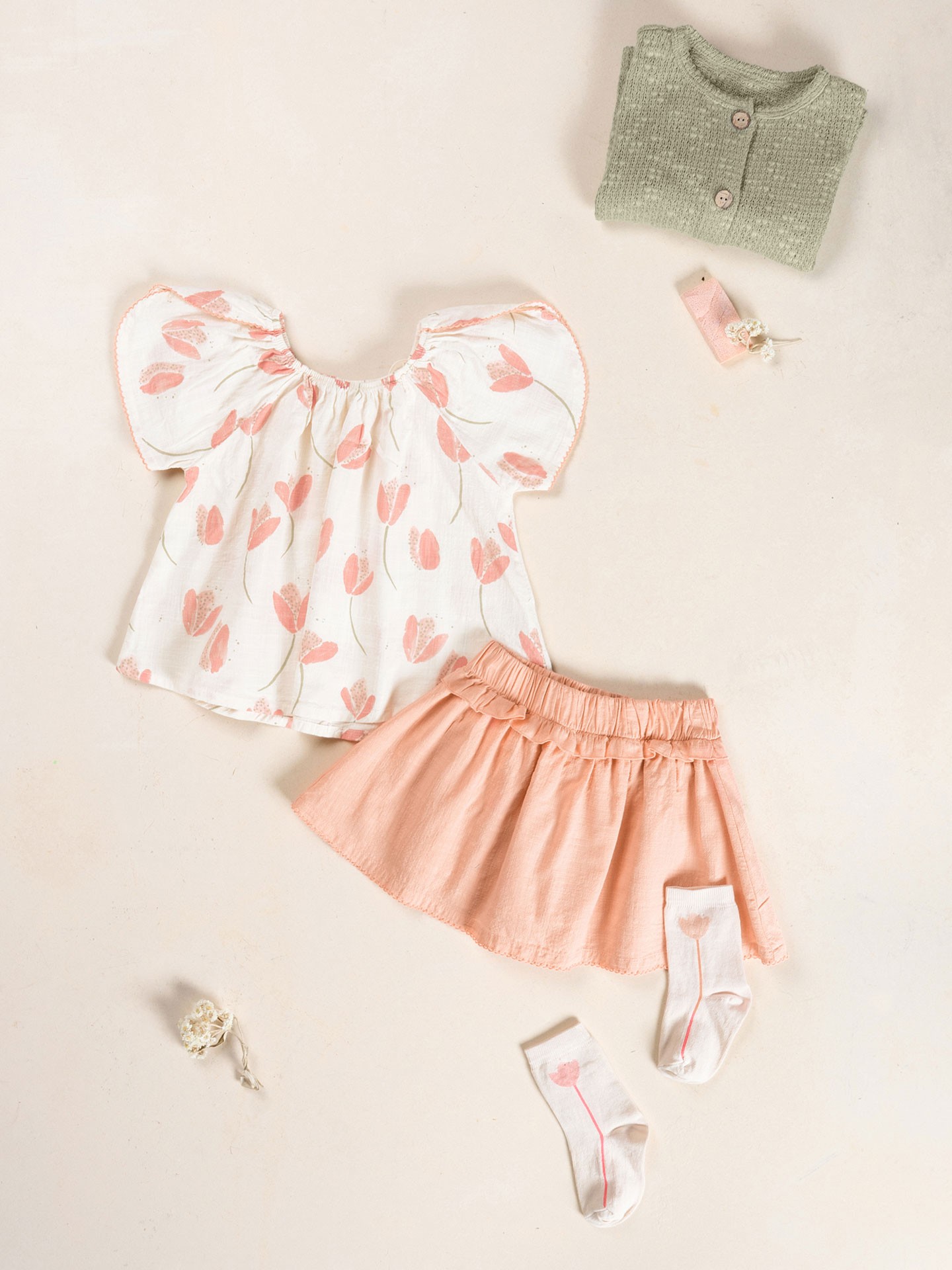 Jupe-culotte en tissu de coton biologique