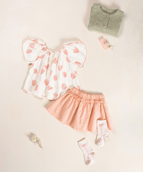 Jupe-culotte en tissu de coton biologique