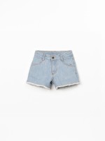 Short en denim de coton avec poches
