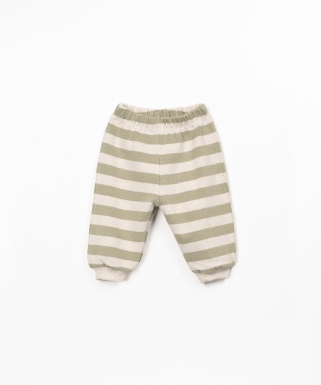 Leggings �s riscas com cinto el�stico