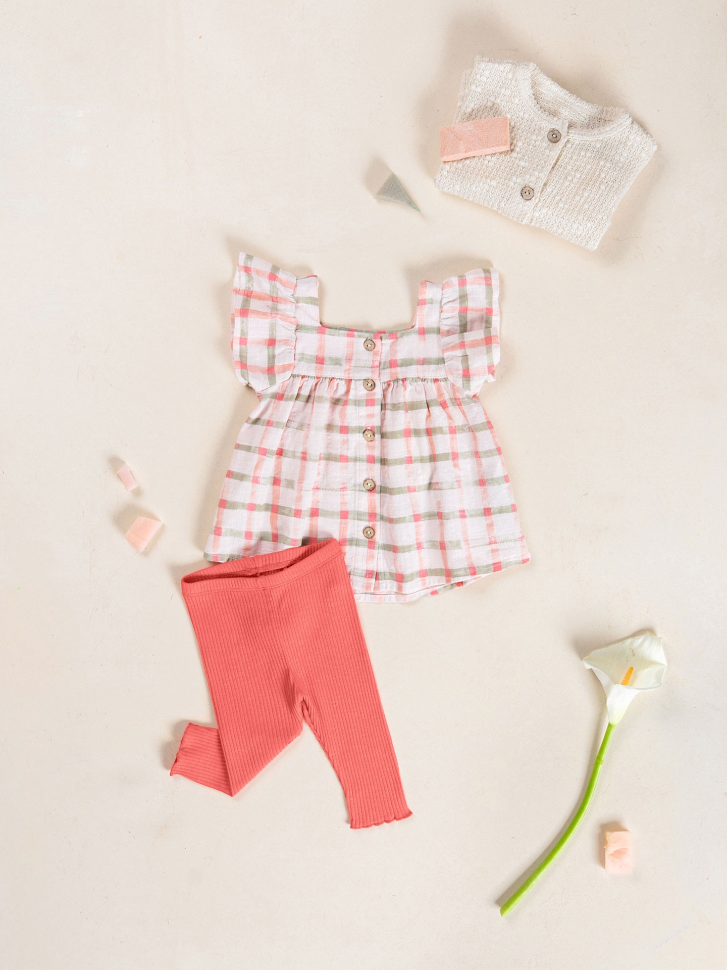 Ribbed leggings in organic cotton