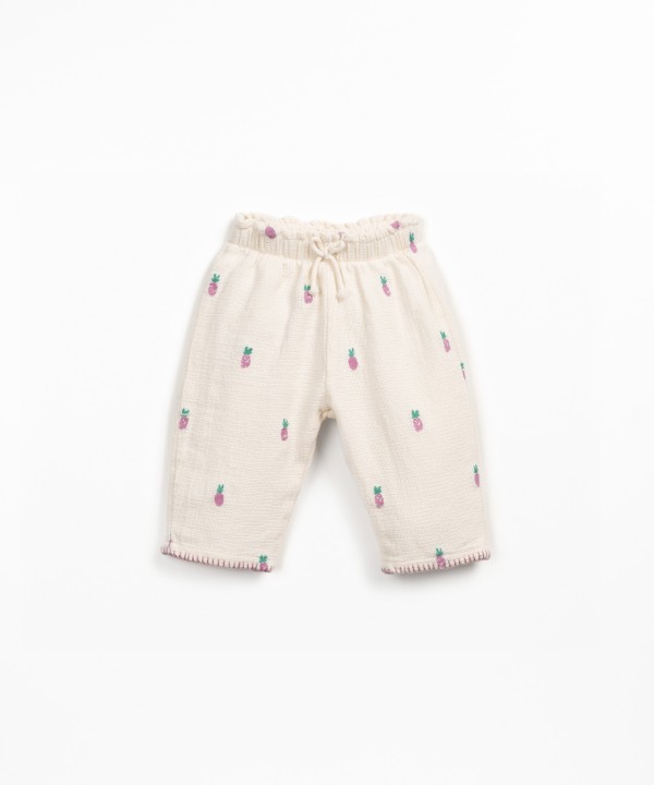 Pantalon en coton bio avec imprim?